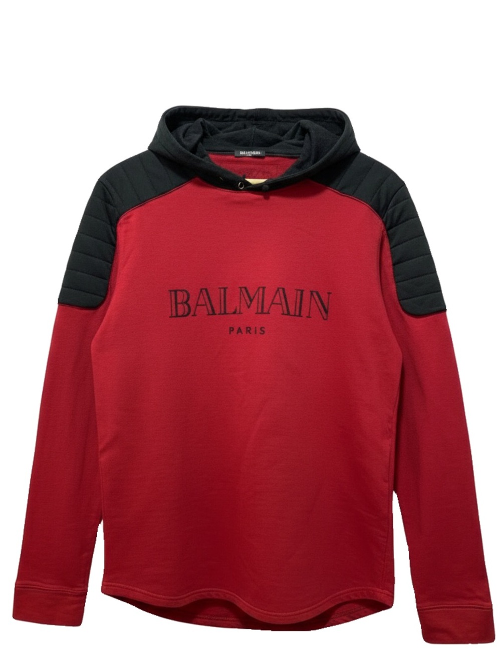 🛍️Balmain Authentic Unisex Red & Black Hooded Pullover Sweatshirt